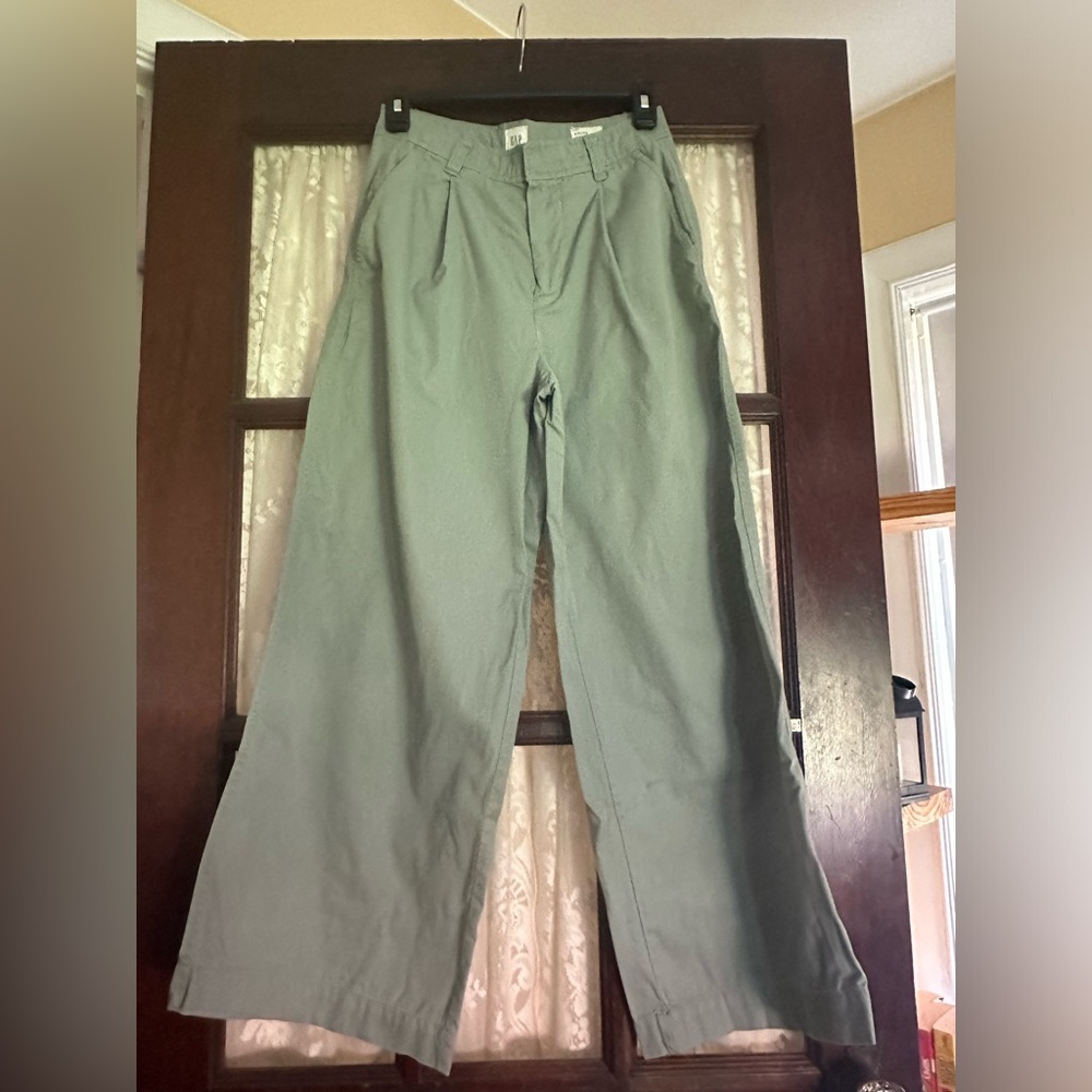 GAP Seafoam Green Khaki Wide-leg Trouser